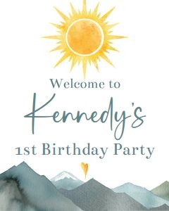 First trip around the sun 16x20 welcome sign design preview