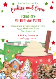 Cookies and Cocoa 5x7 invitation CCCL: Cookies and Cocoa 5x7 invitation CCCL