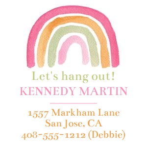 Rainbow calling card 3x3 design preview