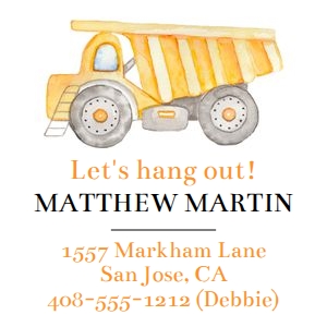Construction calling card 3x3 design preview
