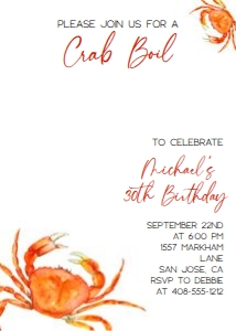 Crab boil 5x7 invitation CRMP design preview