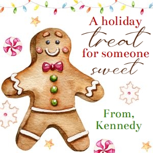 Gingerbread Holiday treat 3x3 tag design preview