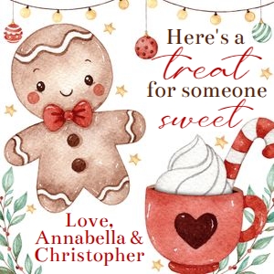 Gingerbread and cocoa 3x3 tag design preview