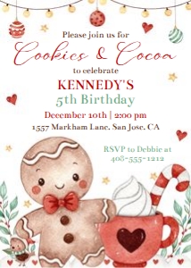Cookies and cocoa 5x7 invitation CCWA design preview