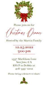 Christmas dinner evite CHME design preview