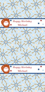 Baseball candy bar wrapper design preview