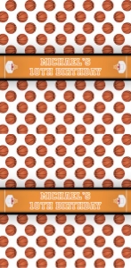 Basketball birthday candy bar wrapper design preview