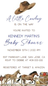 Cowboy baby shower evite: Cowboy baby shower evite