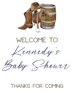 Cowboy baby shower welcome sign 16x20 CWSB: Cowboy baby shower welcome sign 16x20 CWSB
