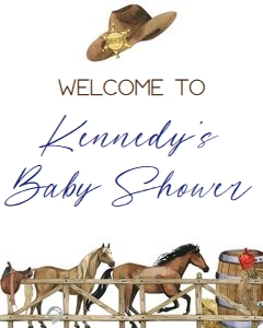 Cowboy sheriff 16x20 welcome sign design preview