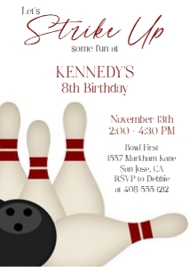 Bowling strike up some fun invitation BWST: Bowling strike up some fun invitation BWST