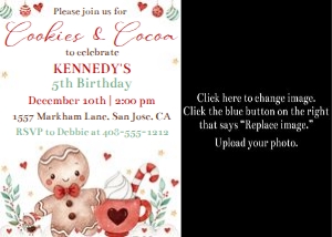 Cookies and Cocoa photo invitation CCWA design preview