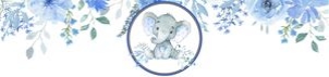 Elephant blue flowers boy water bottle wrapper bundle: Elephant blue flowers boy 5x7 invitation bundle