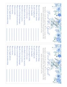 Elephant blue flowers boy find the guest game bundle: Elephant blue flowers boy 5x7 invitation bundle