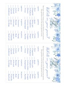 Elephant blue flowers boy purse game bundle: Elephant blue flowers boy 5x7 invitation bundle
