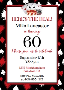 Casino invitation 5x7 CABR bundle: Casino invitation 5x7 CABR bundle