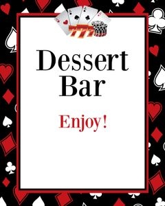 Casino dessert bar sign CABR bundle: Casino invitation 5x7 CABR bundle