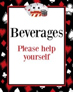 Casino beverages sign CABR bundle: Casino invitation 5x7 CABR bundle