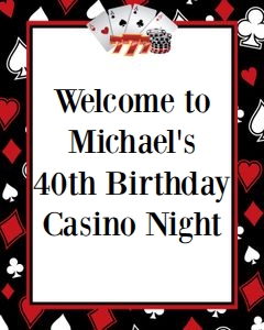 Casino welcome sign 8x10 CABR bundle: Casino invitation 5x7 CABR bundle