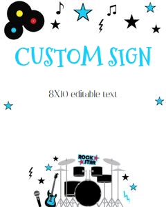 Rockin one 8x10 custom sign design preview