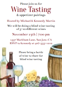 Wine tasting party 5x7 invitation bundle design preview