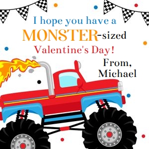 Monster sized Valentine tag 3x3 design preview