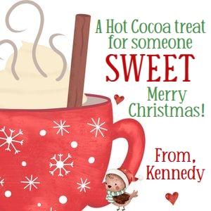 Christmas hot cocoa treat 3x3 tag: Christmas hot cocoa treat 3x3 tag