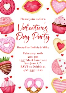 Valentine's Day Party 5x7 Invitation design preview