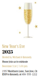 New Years Eve 5x7 Invitation MNYP design preview