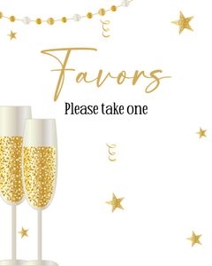 New Years Eve Favor 8x10 sign MNYP bundle: New Years Eve 5x7 invitation MNYP bundle