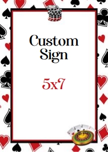 5x7 Casino Custom Sign: Casino editable 8x10 sign