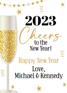 Cheers to the New Year 2.5x3.5 tag bundle: New Years Eve 5x7 invitation MNYP bundle