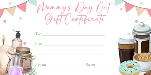Mommy's Day out gift certificate 8x4 design preview