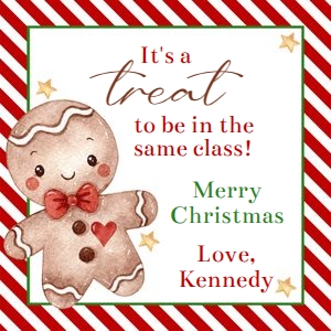 Gingerbread treat same class 3x3 tag design preview