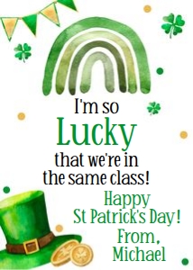 St. Patricks Day lucky same class 2.5x3.5 tag design preview