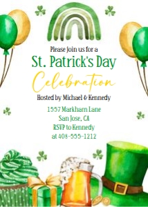 St. Patricks Day Celebration 5x7 invitation: St. Patricks Day Celebration 5x7 invitation
