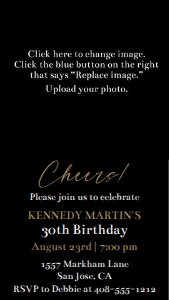 30th Birthday photo evite design preview