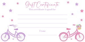 Bike gift certificate 8x4 design preview