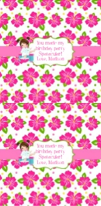 Hibiscus Luau Spa candy bar wrapper design preview