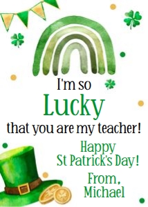 St. Patricks Day Lucky teacher 2.5x3.5 tag bundle: St Patricks lucky to have a friend like you 2.5x3.5 tag bundle