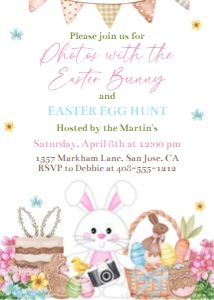 Photos with the Easter Bunny invitation: Photos with the Easter Bunny invitation