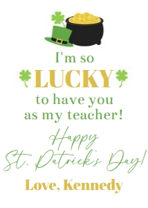 Lucky St. Patricks Day Shamrock teacher 2.5x3.5 tag bundle: Lucky St. Patricks Day Shamrock class 2.5x3.5 tag bundle