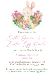 Easter dinner invitation 5x7 EADN bundle design preview