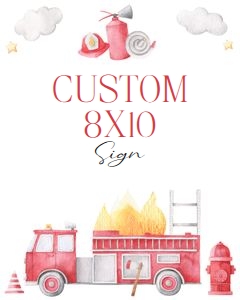 Fire watercolor custom sign 8x10 design preview