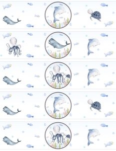 Ocean and sea water bottle wrappers USCE bundle: Ocean birthday invitation 5x7 USCE bundle