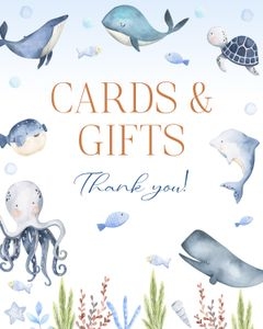 Ocean and sea cards and gifts 8x10 sign USCE bundle: Ocean birthday invitation 5x7 USCE bundle