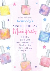 Mani party 5x7 invitation bundle MPNP design preview