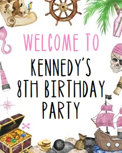 Pirate Girl welcome sign 16x20 PPGB design preview