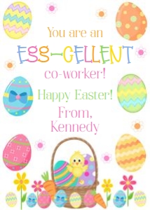 Eggcellent coworker 2.5x3.5 Easter tag design preview