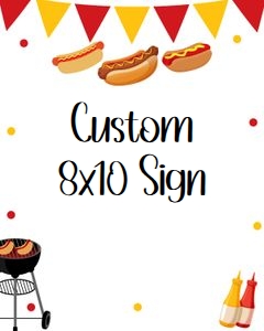 Hot dog custom sign 8x10 HOTD design preview